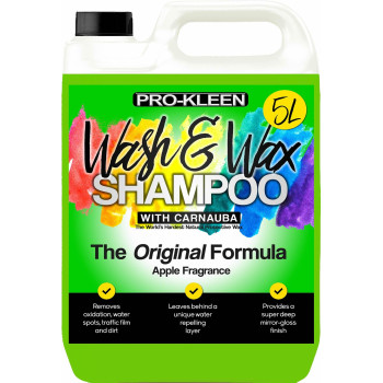 Pro-Kleen 5 Litres Carnauba Wash And Wax Shampoo (Pink-Bubblegum Fragrance)