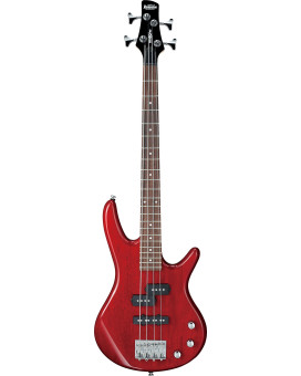Ibanez 4 String Bass Guitar, Right, Transparent Red (Gsrm20Tr)