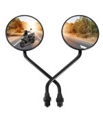 Goofit 2Pcs Universal 8Mm Black Round Plastic Rearview Mirrors For 50Cc 70Cc 90Cc 110Cc 125Cc 150Cc 200Cc 250Cc Atv Scooter Motorcycle