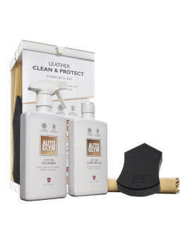 Autoglym Leather Clean & Protect Complete Kit - Ultimate Car Leather Cleaner Kit Includes 500Ml Leather Cleaner, 500Ml Leather Care Balm, (1) Hi-Tech Aqua-Dry, (1) Perfect Polish Applicator