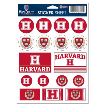 Wincraft Ncaa Harvard College Vinyl Sticker Sheet, 5 X 7