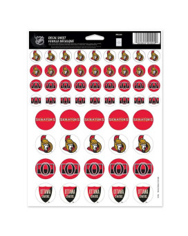 Wincraft Nhl Ottawa Senators Vinyl Sticker Sheet 8.5 X 11