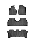 MAXLINER All Weather Custom Fit 3 Row Black Floor Mat Liner Set Compatible with 2016-2020 Kia Sorento (Only Fits 7 Passenger Models)