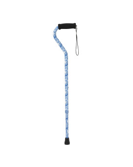 Drive Medical Mobility Aid Adjustable Walking Cane with Foam Grip Offset Handle, Swirl