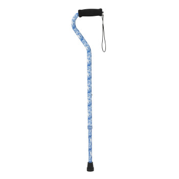 Drive Medical Mobility Aid Adjustable Walking Cane with Foam Grip Offset Handle, Swirl