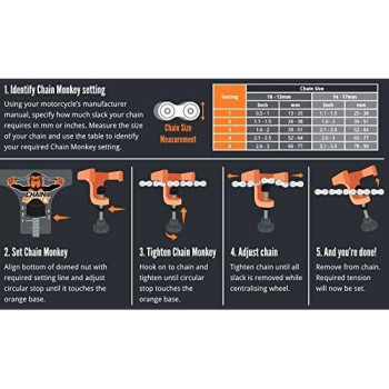 Motorcycle Chain Monkey, Chain Tension Setting Tool By Tru-Tension