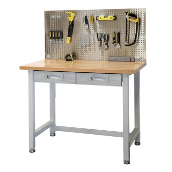 Seville Classics UltraHD Stainless Steel Pegboard Workcenter