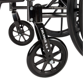 Drive Medical CX418ADFA-ELR Cruiser X4 Wheelchair, Black