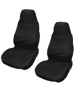 Xtremeauto Waterproof Car Frontrear Seat Covers Tear Resistant Fabric In Black (Front Black)