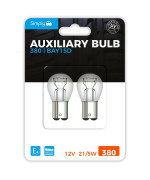 Simply S380Bl 380 (P215W) Auxiliary Bulbs Blister, 12V 215W, Base Bay15D, High Performance And Maximum Visility, Provide Drivers With More Time To React To Changes In Traffic Situations