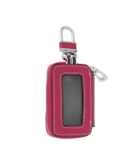 Keeping Universal Vehicle Car Smart Key Case Remote Fob Case Holder Keychain Ring Case Bag For Men Women (Rose Red)