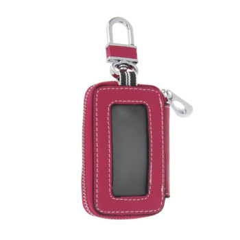 Keeping Universal Vehicle Car Smart Key Case Remote Fob Case Holder Keychain Ring Case Bag For Men Women (Rose Red)