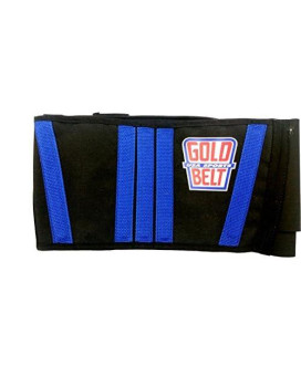 The Original Gold Belt Professional Belt Motorcycle Kidney Belt (Black/Blue) Fits 25 - 36 Waist