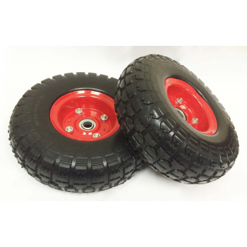 LIBRA 10" Flat Free Solid Tire Wheel 4.10/3.50-4 w 5/8" center bore for Dolly Handtruck Cart Generator Set 2-27019