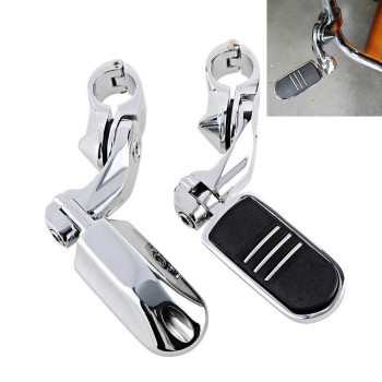 Xfmt Chrome 1-14 32Mm Highway Engine Guard Foot Pegs Wshort Angled Mount For Harley Streamliner Style