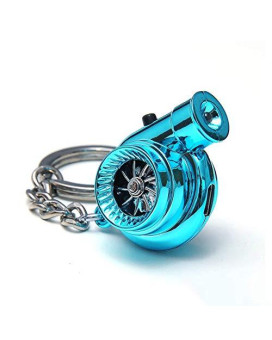 Boostnatics Rechargeable Electric Electronic Turbo Keychain With Sounds + Led! - Blue New Version 5 (V5)
