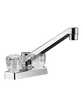 Dura Faucet Df-Pk640A-Cp Rv Swivel Kitchen, Galley, Or Bar Faucet With Crystal Acrylic Knobs (Chrome)