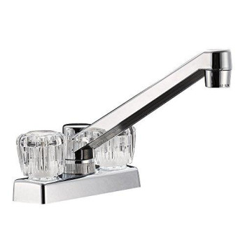 Dura Faucet Df-Pk640A-Cp Rv Swivel Kitchen, Galley, Or Bar Faucet With Crystal Acrylic Knobs (Chrome)