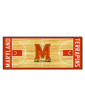 Fanmats 19514 Maryland Terrapins Basketball Court Runner Rug - 30In. X 72In. Sports Fan Area Rug