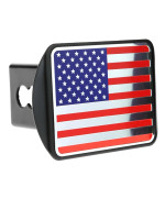 eVerHITCH USA Stainless Steel Embossed Flag Metal Hitch Cover Fits 2" Receivers