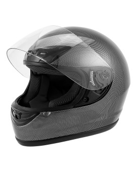 Xfmt Dot Adult Motorcycle Flip Up Full Face Helmet Street Dirt Bike Atv Helmets (Carbon Fiber, Medium)