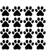 Cmi356 Dog Paw Prints - Vinyl Decal Sticker For Walls, Electronics (Black, 16)