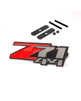 Yoaoo Matt Black Grill And Decals Z71 4X4 Emblem Badge For Gmc Chevy Silverado 1500 2500Hd Sierra Tahoe Suburban 3D Red