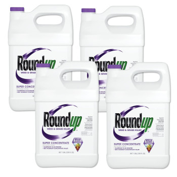 Roundup Weed And Grass Super Concentrate Killer (4 Pack), 1 Gallon