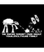 The Empire Doesn't Care About Your Stick Figure Family Decal Vinyl Sticker Auto Car Truck Wall Laptop | White | 12" x 6.5"