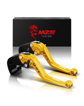 Mzs Gold Motorcycle Brake Clutch Levers Short Adjustable Cnc Compatible With Gsxr600 97-03 Gsxr750 96-03 Gsxr1000 01-04 Gsr600 06-11 Gsxs750 11-21 Sv650 16-21 Dl650 11-21 Gsx250R 18-20