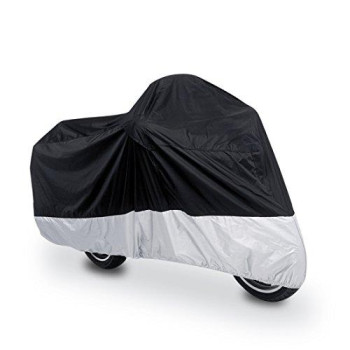 Uxcell L 190T Rain Dust Protector Scooter Blacksilver Motorcycle Cover 86Inch For Yamaha