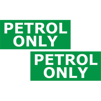 Petrol Only 60X25 Mm Stickers - Pack Of 2 Car Or Van Round Fuel Reminder Decals