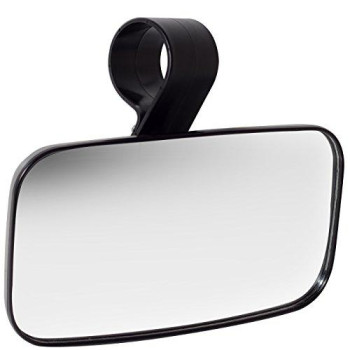 Rear View Mirror Utv Accessories - Mirrors Best For Wide Angle Center Or Side-By-Side Off Road Clear-View - High Impact Abs Housing & Universal Roll Cage Bar Mounts With Shatter-Proof Tempered Glass