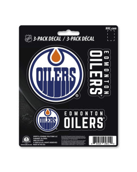 Nhl Edmonton Oilers Team Decal 3-Pack Blue