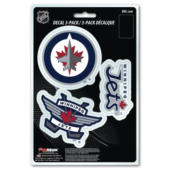 Nhl Winnipeg Jets Team Decal 3-Pack Blue