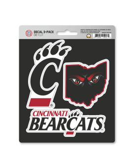 Fanmats Ncaa University Of Cincinnati 3 Piece Decal Set