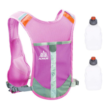 Triwonder Reflective Running Vest Hydration Vest Hydration Pack Backpack For Marathoner Running Race Cycling (Rose Red - With 2 Water Bottles)