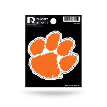 Rico Industries Ncaa Clemson Tigers Die Cut Team Logo Short Sport Sticker