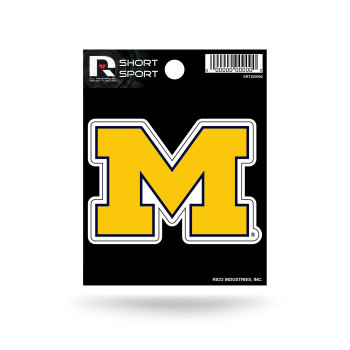 Rico Industries Ncaa Michigan Wolverines Die Cut Team Logo Short Sport Sticker