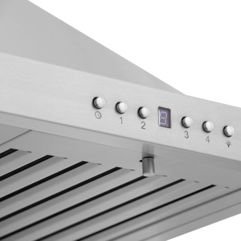 ZLINE 30 in. Convertible Vent Wall Mount Range Hood in Stainless Steel with Crown Molding (KBCRN-30)