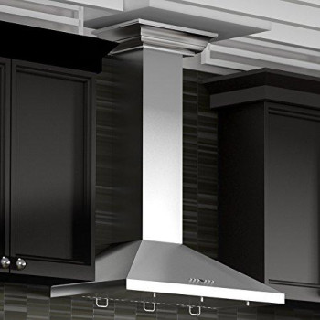 ZLINE 30 in. Convertible Vent Wall Mount Range Hood in Stainless Steel with Crown Molding (KL2CRN-30)