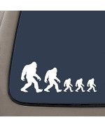 Ni273 Bigfoot Sasquatch Family Stick Figure Decal Sticker | 7.5-Inches By 3-Inches | Premium White Vinyl Decal