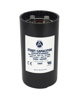 Appli Parts Motor Start Capacitor 460-553 Mfd (Microfarads) Uf 110-125 Vac Universal Fit For Electric Motor Applications 1-34 In Wide 3-38 In Height Con-460-110