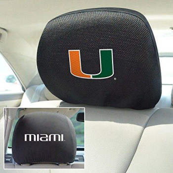 Fanmats University Of Miami Head Rest Cover/10 X13