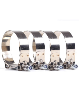 4Pcs 1-12 44Mm - 51Mm Stainless Steel T-Bolt Clamps Turbo Intake Intercooler Clamp