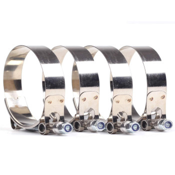 4Pcs 1-34 51Mm - 59Mm Stainless Steel T-Bolt Clamps Turbo Intake Intercooler Clamp (4Pcs 175Inch)