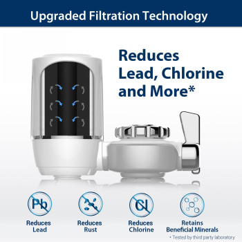 Waterdrop WD-FC-01 NSF Certified 320-Gallon Longer Filter Life Water Faucet Filter, Tap Water Filter, Reduces Chlorine & Bad Taste - Fits Standard Faucets (1 Filter Included)