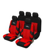 Autoyouth Car Seat Covers Full Set, Front Bucket Seat Covers With Split Bench Back Seat Covers For Cars For Women Full Set Seat Protectors - 9Pcs,Red