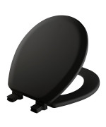 MAYFAIR 841EC 047 Cameron Toilet Seat will Never Loosen and Easily Remove, Round (Pack of 1), Durable Enameled Wood, Black
