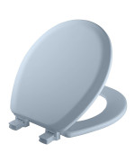 MAYFAIR 841EC 034 Cameron Toilet Seat will Never Loosen and Easily Remove, ROUND, Durable Enameled Wood, ROUND, Sky Blue